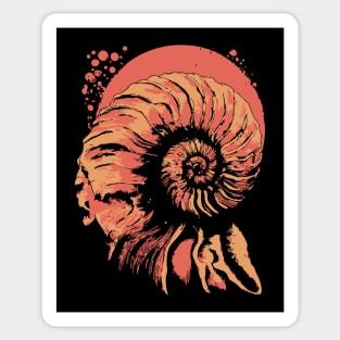 Geometric Nautilus Shell - Vintage Natural History Illustration Sticker